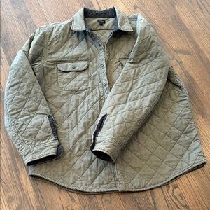 J Crew Men's Quilted Jacket in Olive Green